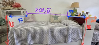 Cama Nido IKEA HEMNES + Cabecero-Mesilla + Colchón