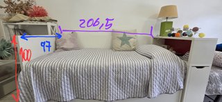Cama Nido IKEA HEMNES + Cabecero-Mesilla + Colchón