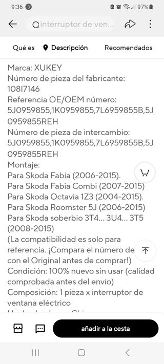 ELEVALUNAS SEAT, VW, SKODA