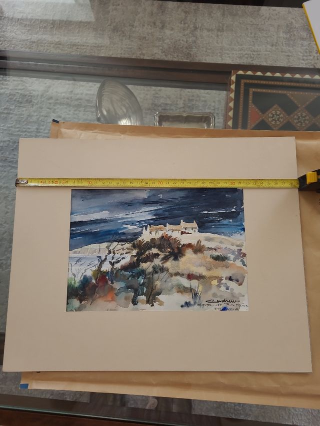 Acuarela  en tonos azules cuadro