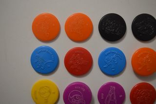 LOTE TAZOS GREFUSA MONSTER RANCHER BOTONES JUEGO