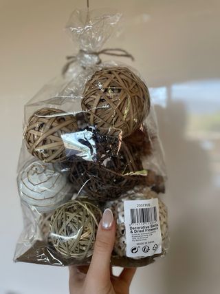 Set decorazioni casa fiori e sfere essicate 