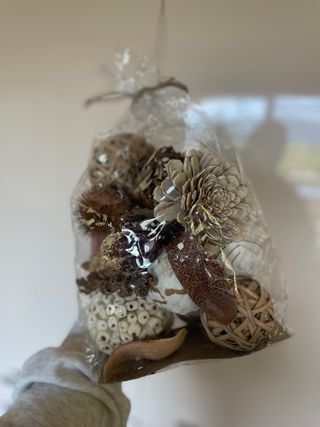 Set decorazioni casa fiori e sfere essicate 