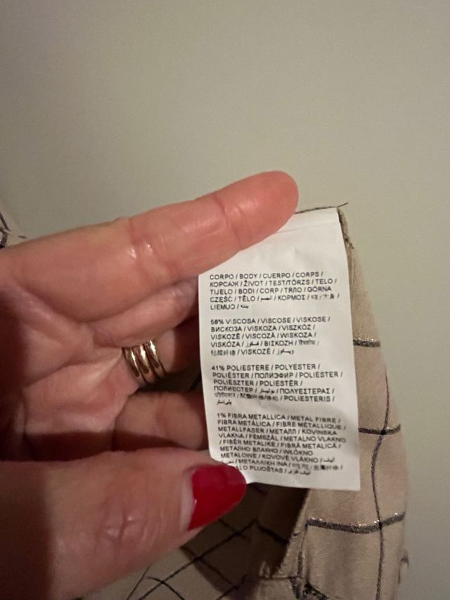 Camicia beige con filo oro