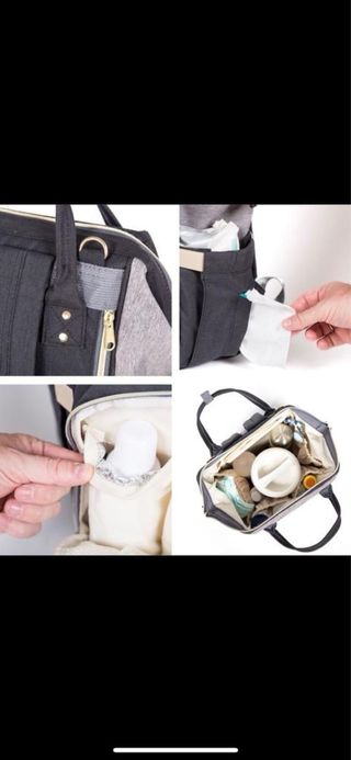Mochila porta pañales y biberones personalizada.