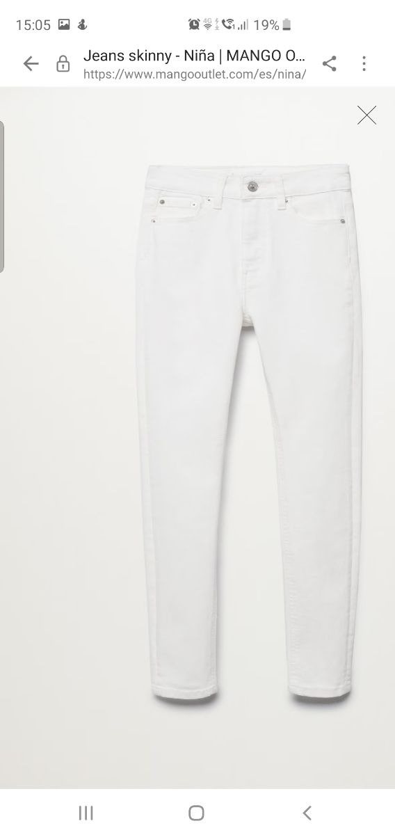 Vaqueros pitillo blancos