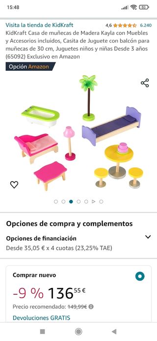 Casa de muñecas de madera