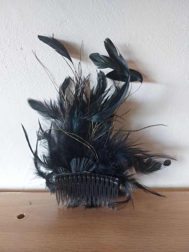 ✨️NUEVO✨️TOCADO DE PLUMAS NEGRO