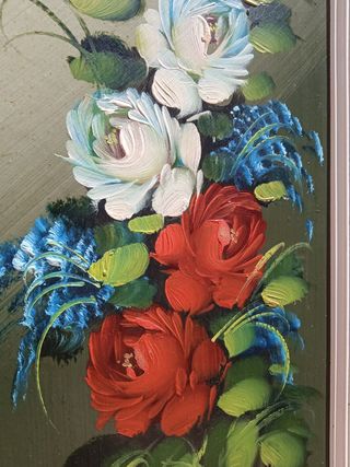 AÑOS 40 PINTURA ORIGINAL HECHO A MANO ÚNICO ARTE 