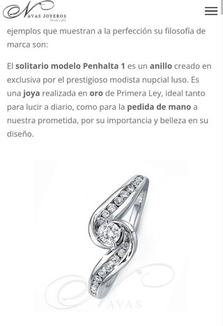 Anillo de compromiso oro blanco y ♦️