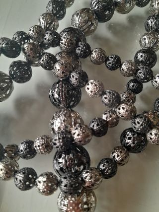 Collar largo plateado