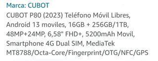 Teléfono cubot P80
