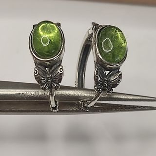 pendientes de plata con turmalina