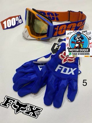 Conjunto gafas y guantes pitbike enduro cross fox