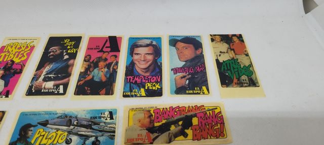 LOTE 13 PEGATINAS CHICLE EL EQUIPO A AÑOS 80