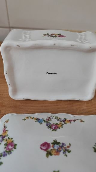 Cajita joyero antigua de porcelana