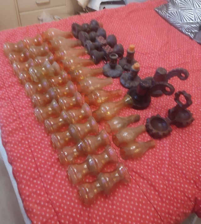 ✅ TULIPAS CRISTAL ÁMBAR 46 PIEZAS TOTAL ‼️NUEVO‼️