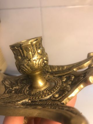 Porta Velas bronze Dragou/ Fenix/ Vintage