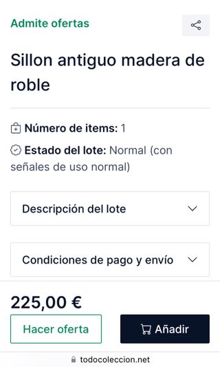 SILLON VINTAGE DE MADERA MACIZA DE ROBLE “ANTIGUO”