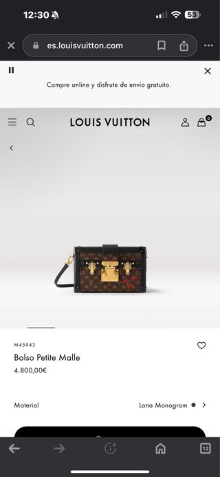 louis vuitton bolso petite malle monogram mujer