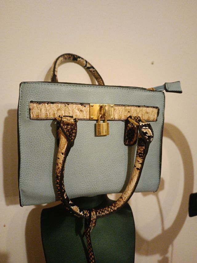 Borsa donna ecopelle azzurra