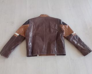 Chaqueta hombre cuero moto retro 