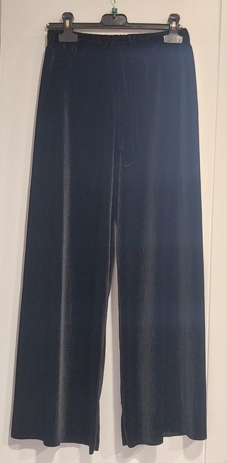Pantalón Negro Ancho Zara Kids Elastico