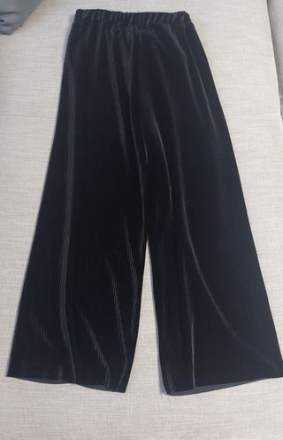 Pantalón Negro Ancho Zara Kids Elastico