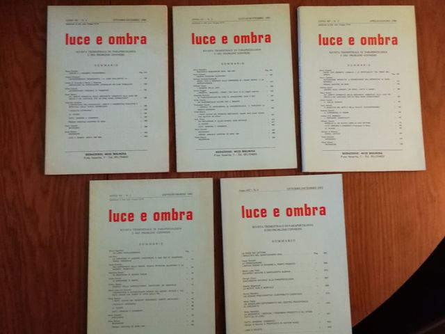 LOTTO 5 RIVISTE LUCI E OMBRA, PARAPSICOLOGIA