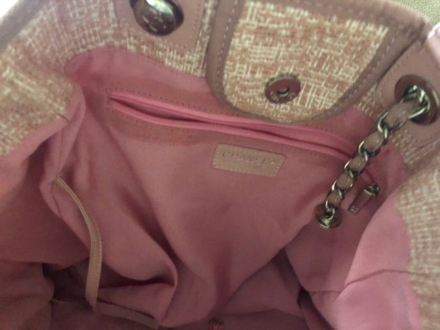 Borsa a mano rosa in tessuto