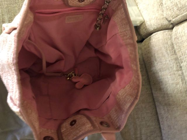 Borsa a mano rosa in tessuto