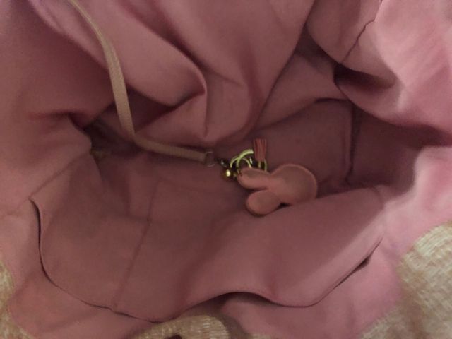 Borsa a mano rosa in tessuto