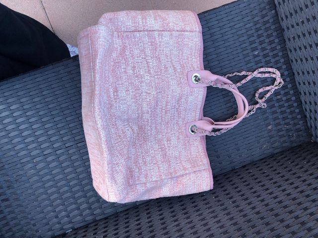 Borsa a mano rosa in tessuto