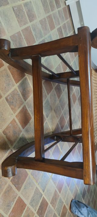 Silla Mecedora madera y mimbre