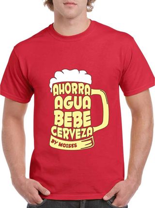 Camiseta Ahorra agua BEBE CERVEZA (personalizada)