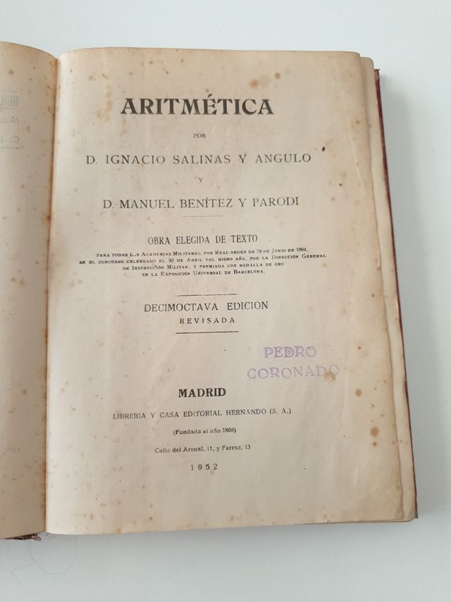 LIBROS ANTGUOS DE ARITMETICA