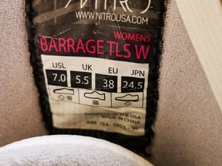 Bota snowboard Nitro Barrage TLS W T.38