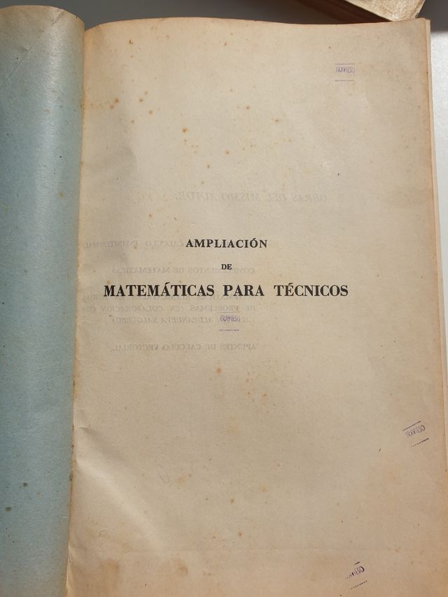 LIBROS ANTGUOS MATEMATICAS AÑO 1958
