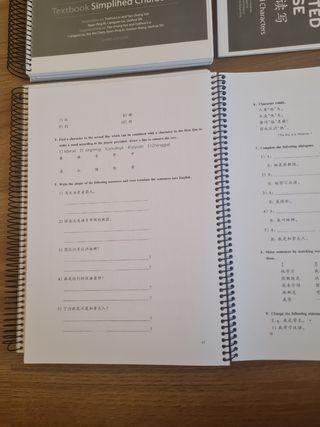 Libros de texto ejercicios de chino