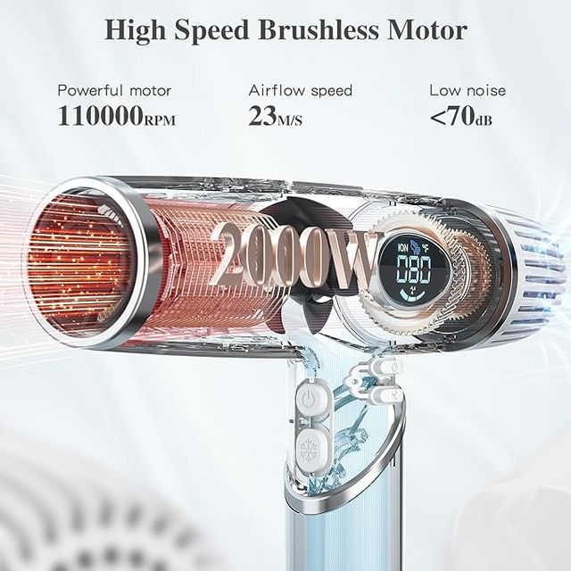 Secador de Pelo de iones Plegable Ligero con un Mo