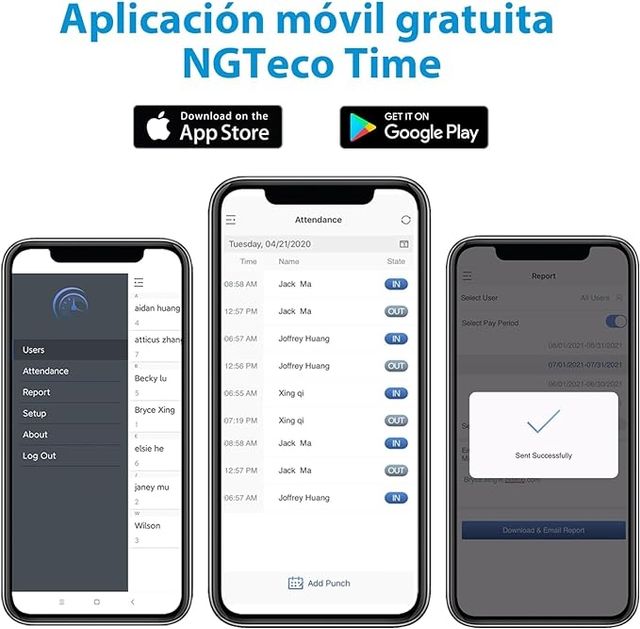 NGTeco Máquina de Asistencia para Empleados de Peq
