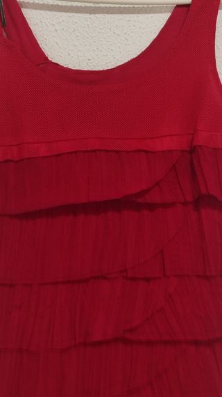 Vestido . Rojo. Adolfo Domínguez. Talla S
