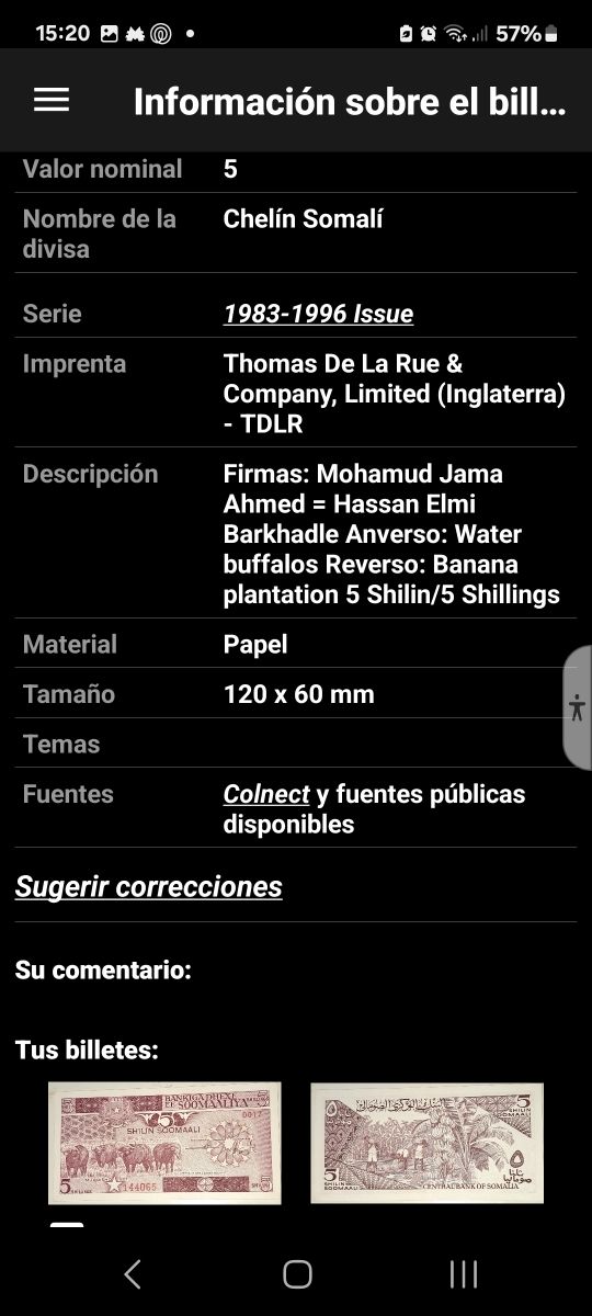 Banco Central de Somalia 5Shilling 1983