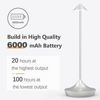 Lampara de mesa LED recargable, 6000mAh Mo