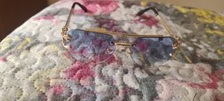 Gafas de Sol Vintage Sin Montura color Azul Dorado