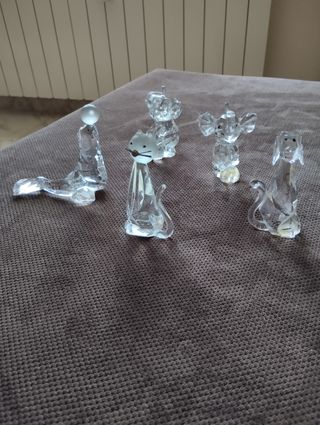 Num 5 animaletti in cristallo