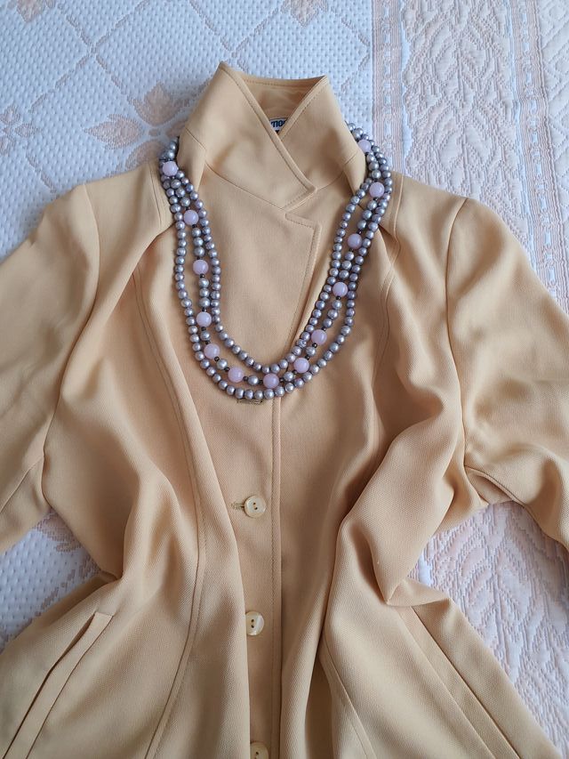 Collar 3 vueltas perlas naturales y cuarzo rosa