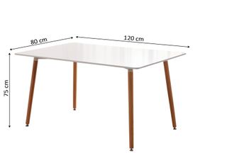 MESA NORDICA BLANCA 120X80CM
