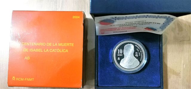 Moneda de 10 euros año 2004. Isabel la Católica.