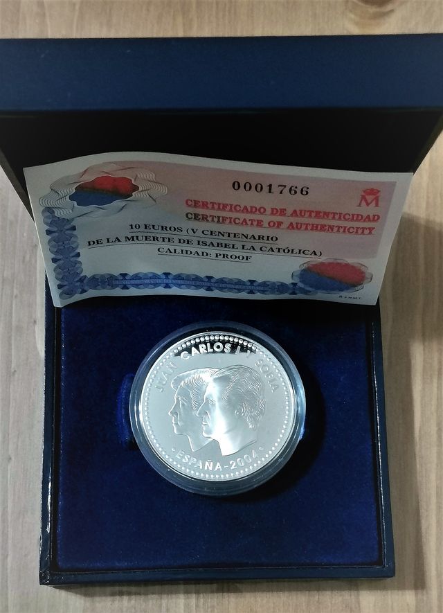 Moneda de 10 euros año 2004. Isabel la Católica.